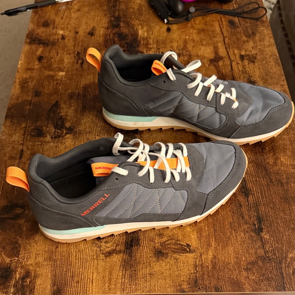 Merrell Men's Alpine Sneakers, Charcoal, Orange, and Turquise  Hiking Shoes